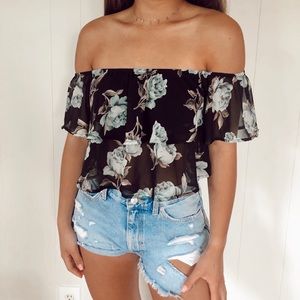 Nordstrom Floral Off-The-Shoulder Top